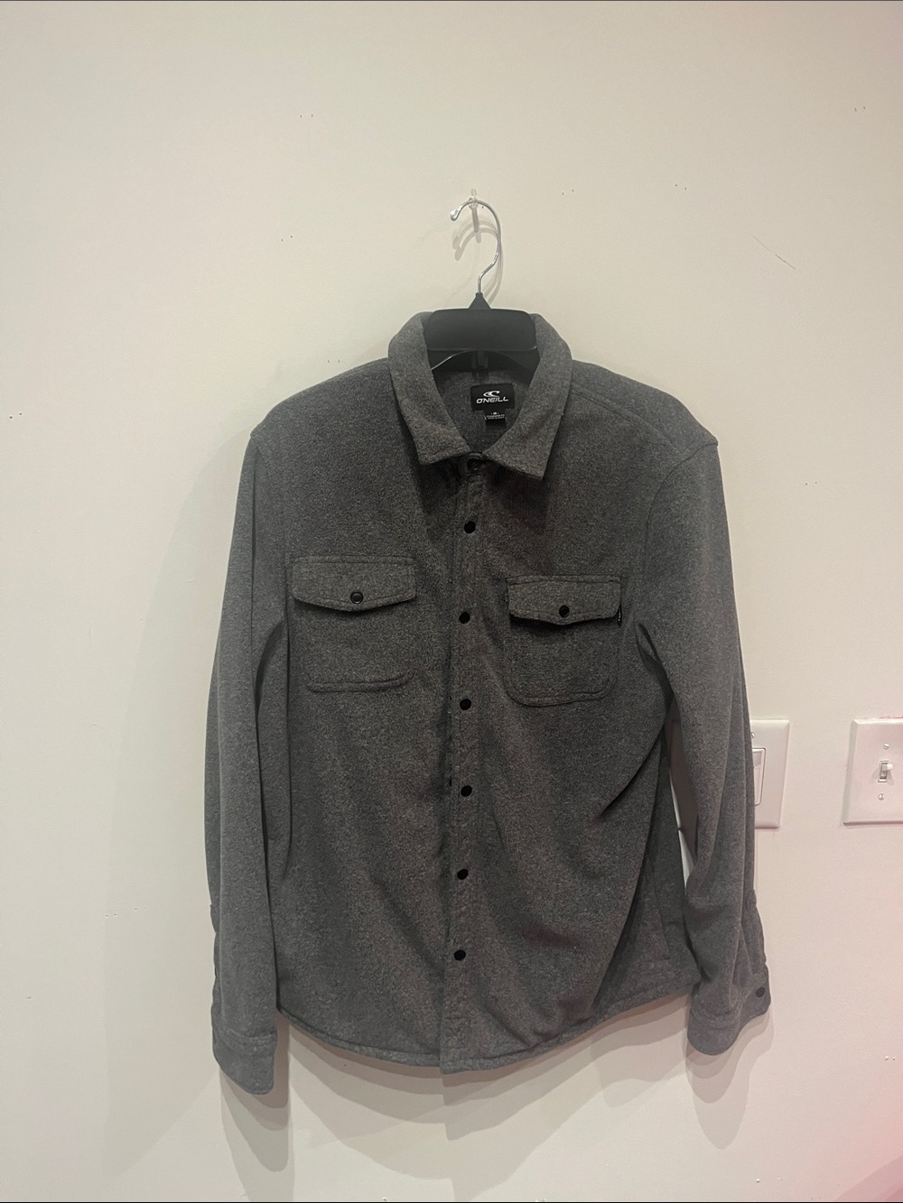 O'Neill Men's Charcoal Gray Fleece Shirt Jacket
